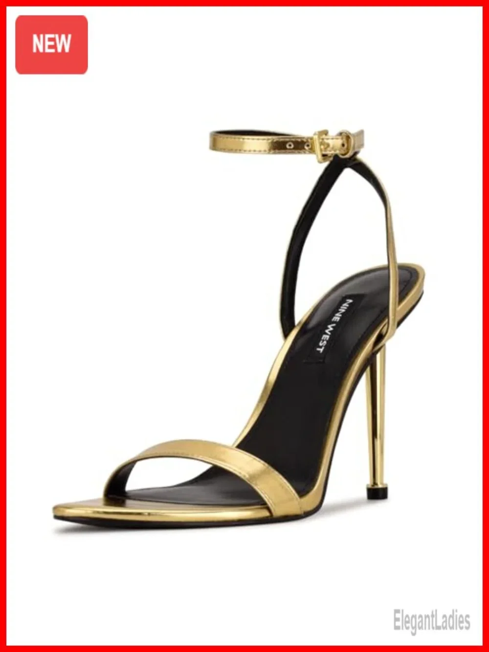 Heeled Sandals with Stiletto Heel and Ankle Strap